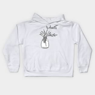 Simple plants in a pot Kids Hoodie